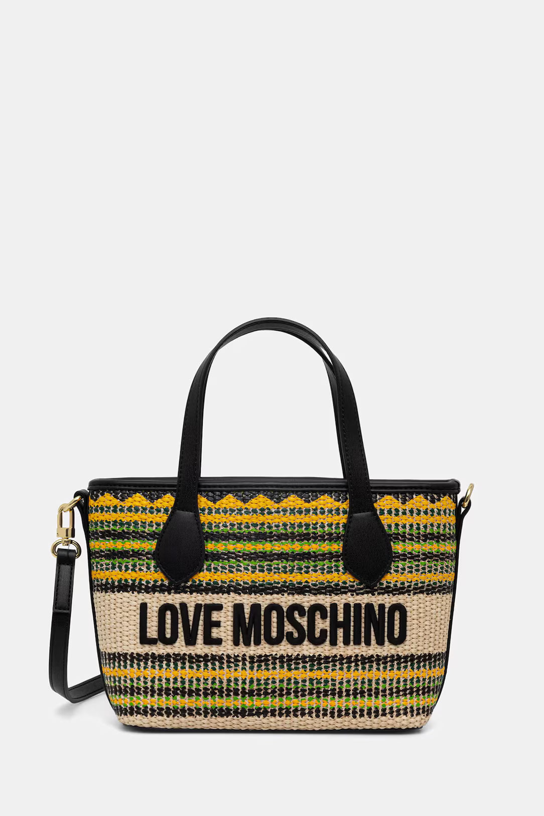 Borsa multicolor rafia shopping love Moschino
