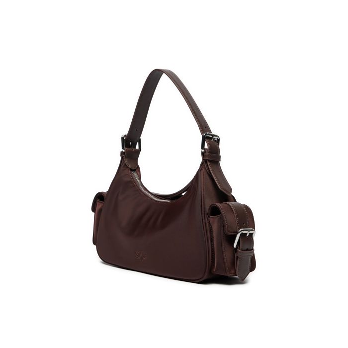Cargo bag in tessuto tecnico marrone