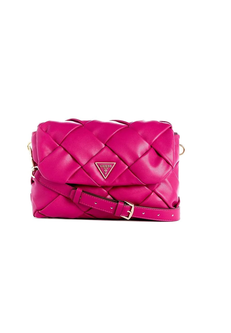 Borsa da spalla Guess zaina effetto intrecciato WG898619 boysenberry