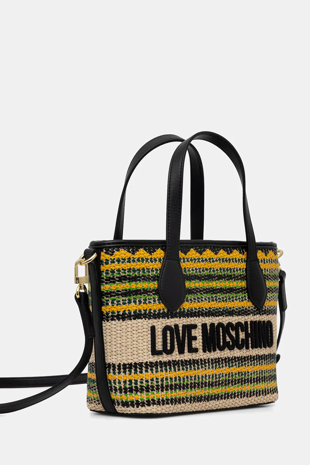 Borsa multicolor rafia shopping love Moschino
