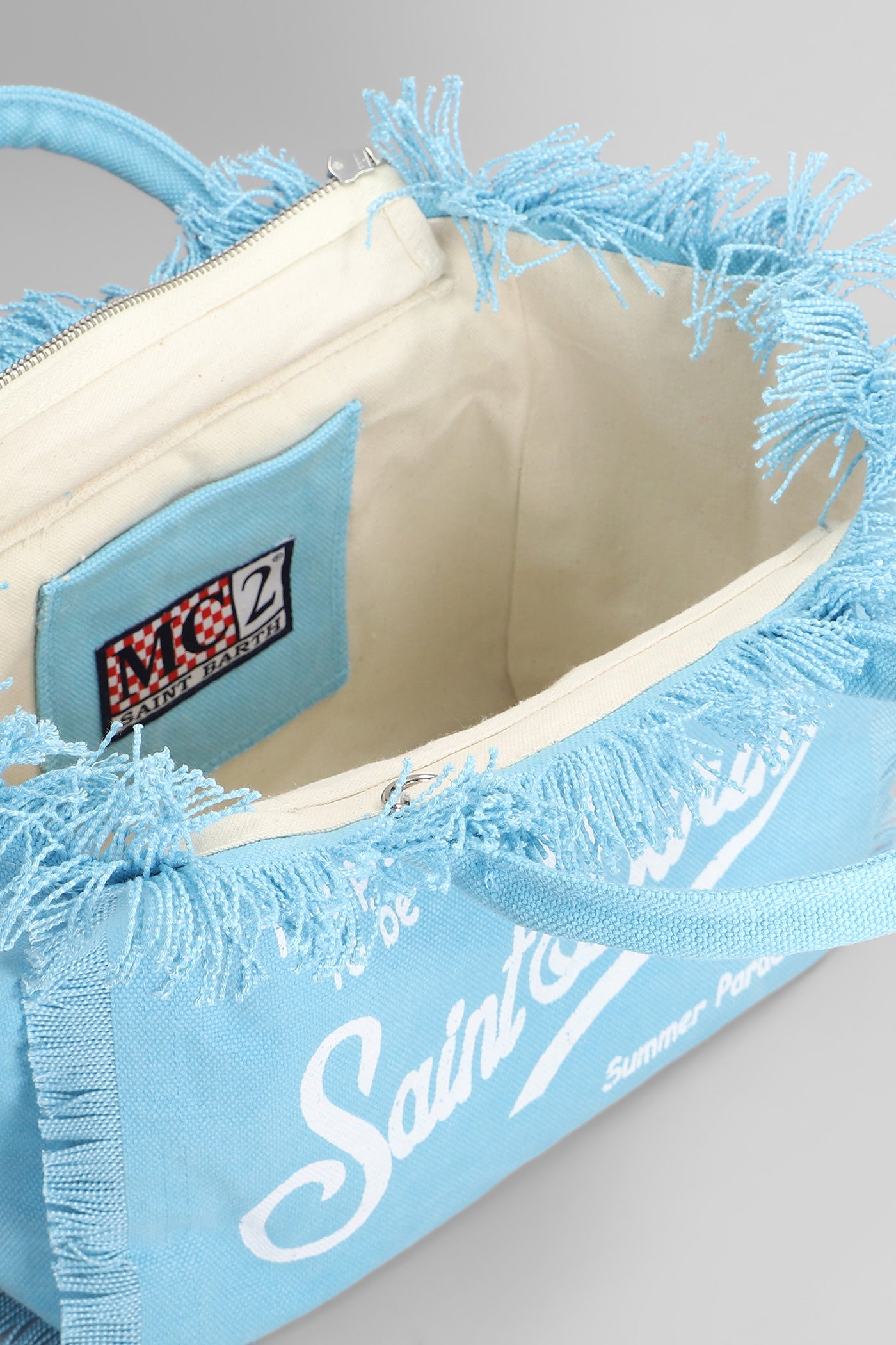 SAINT BARTH MC2 TOTE COLETTE IN COTONE CELESTE - COD. 419866