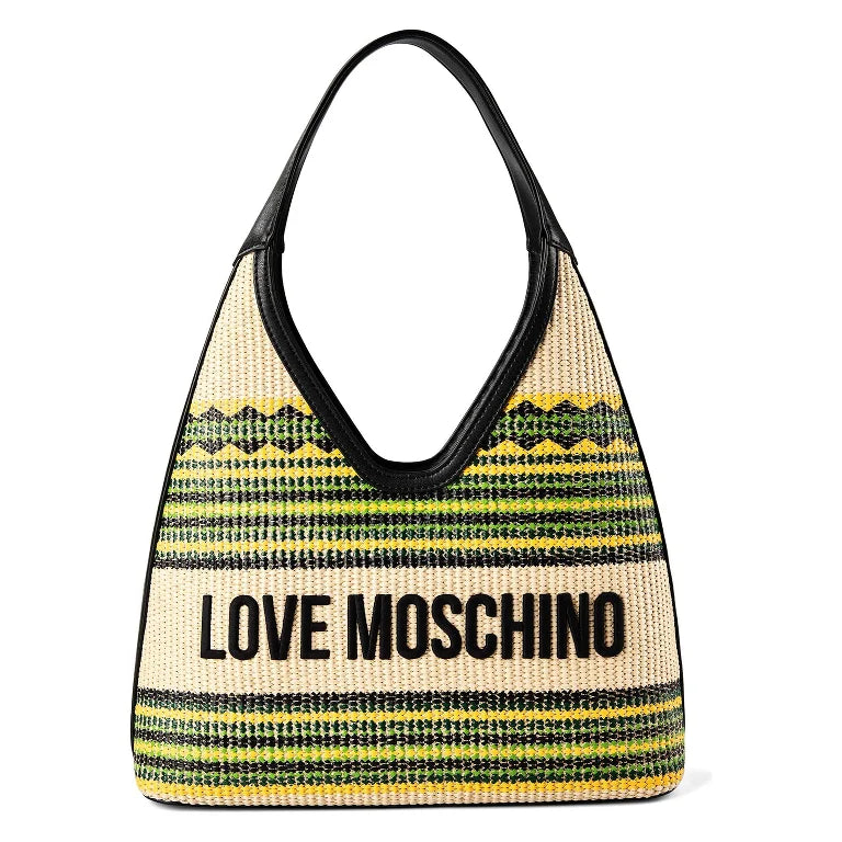 Borsa hobo rafia Love Moschino multicolor