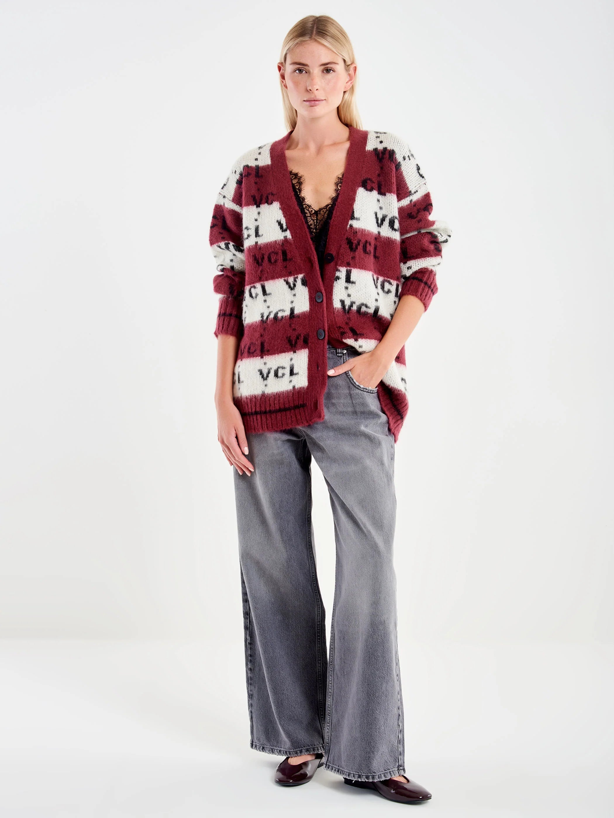 Maxi Cardigan a Righe VICOLO