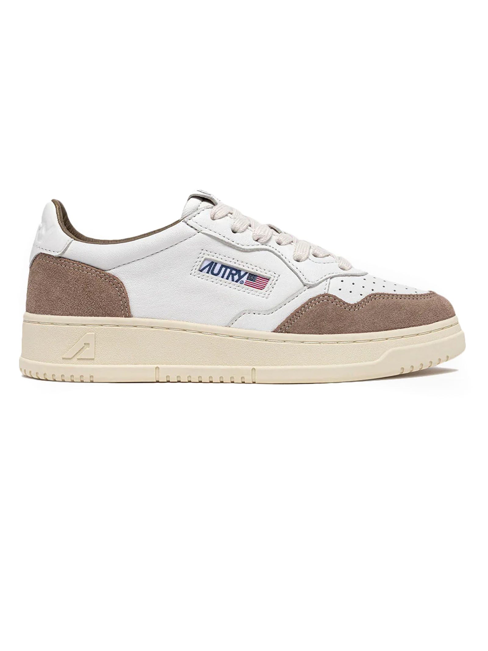 Sneakers Uomo Medalist Low In Pelle Bianca e Marrone