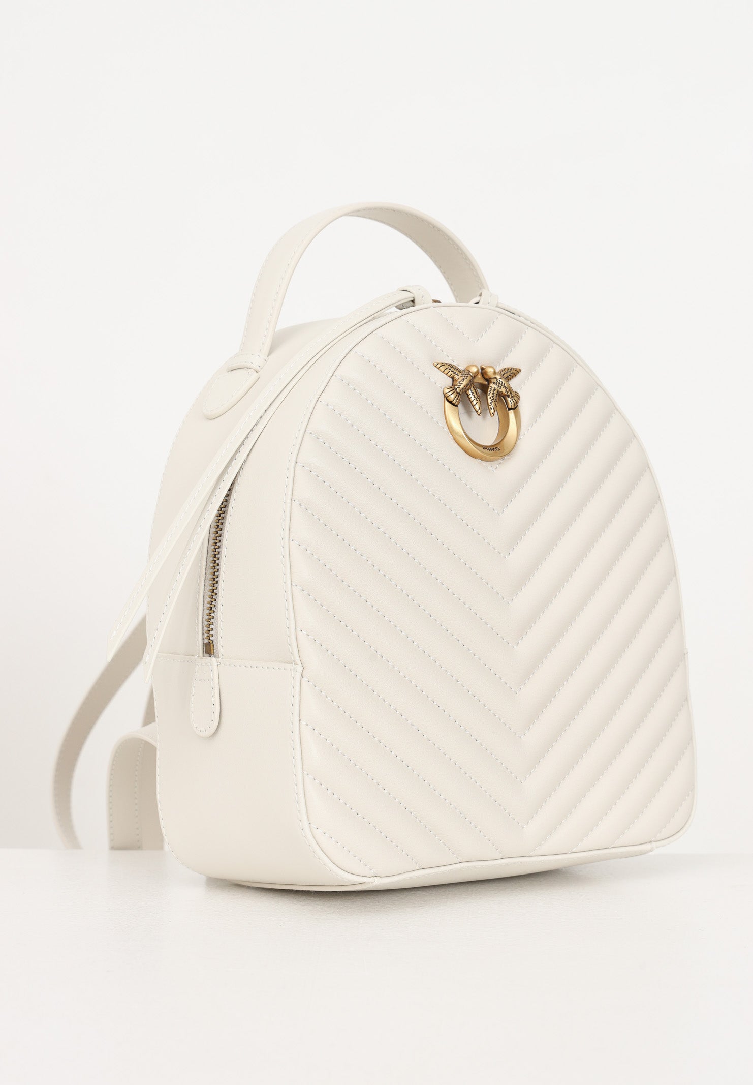 Pinko Zaino da donna bianco seta Love Backpac