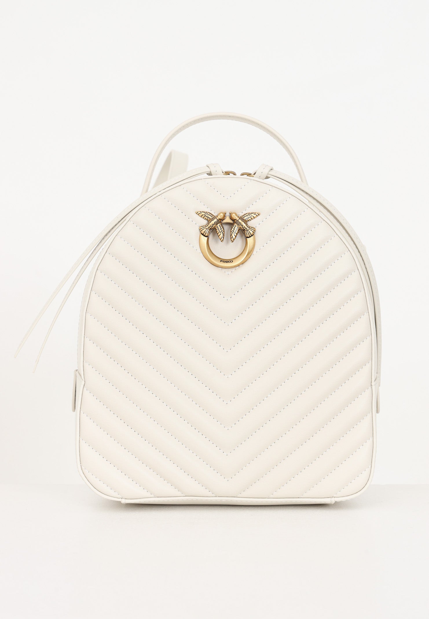 Pinko Zaino da donna bianco seta Love Backpac