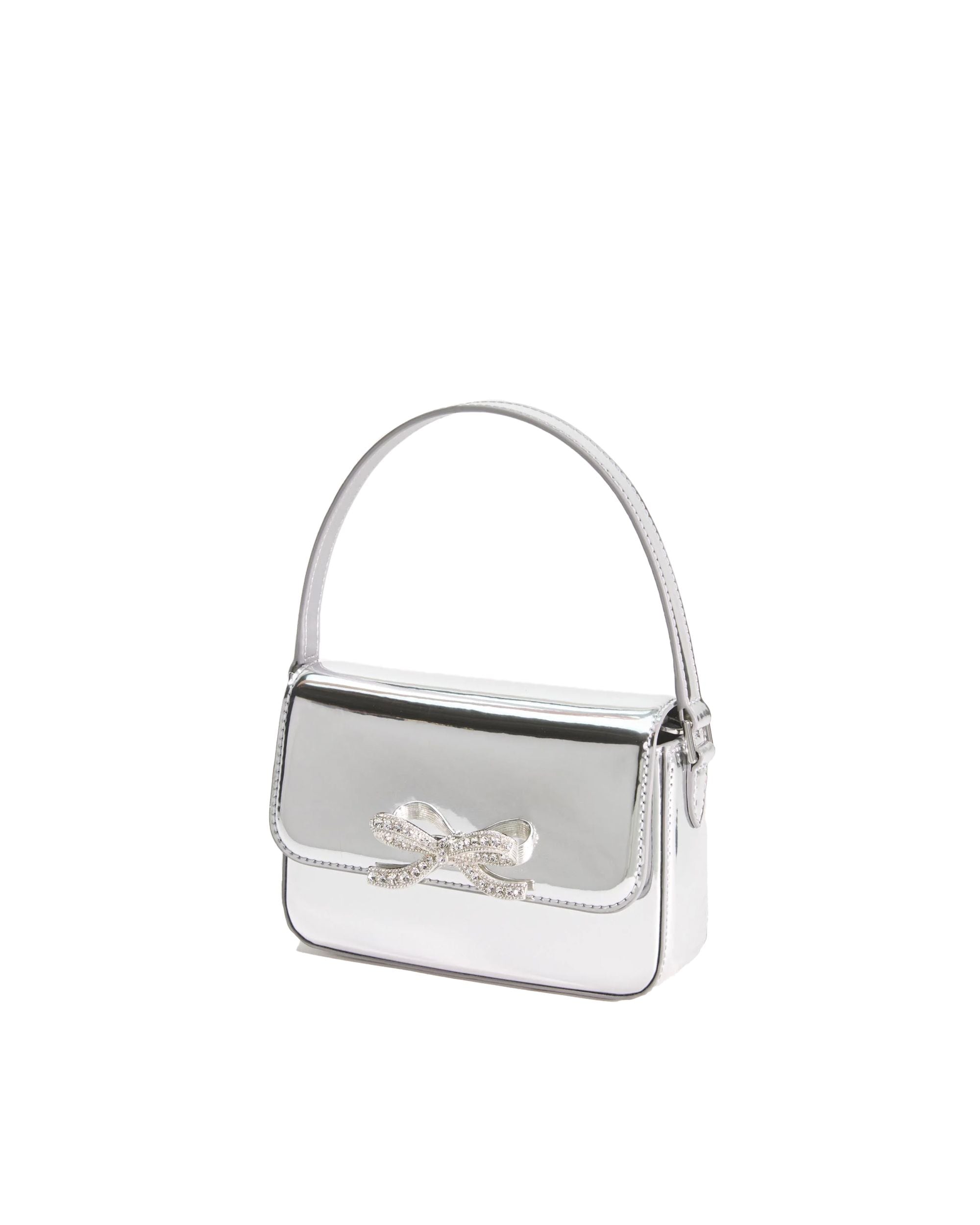 Self-Portrait  Micro borsa in pelle argento