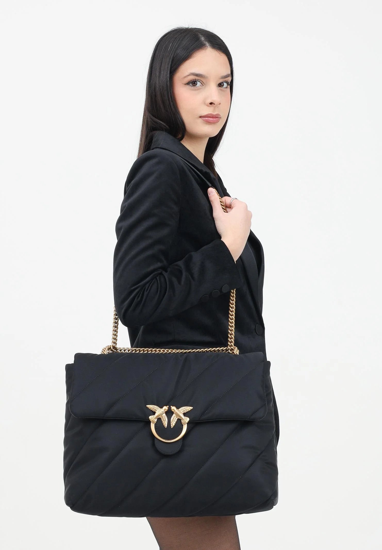 Shopper Extra Love Bag Puff nera da donna