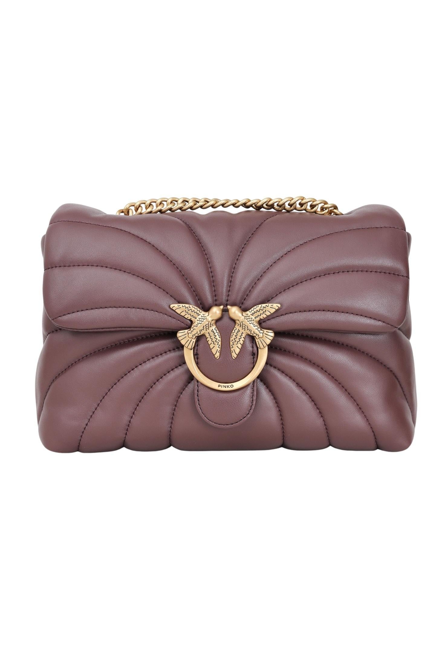 Borsa a tracolla Classic Love Bag Puff marrone da donna