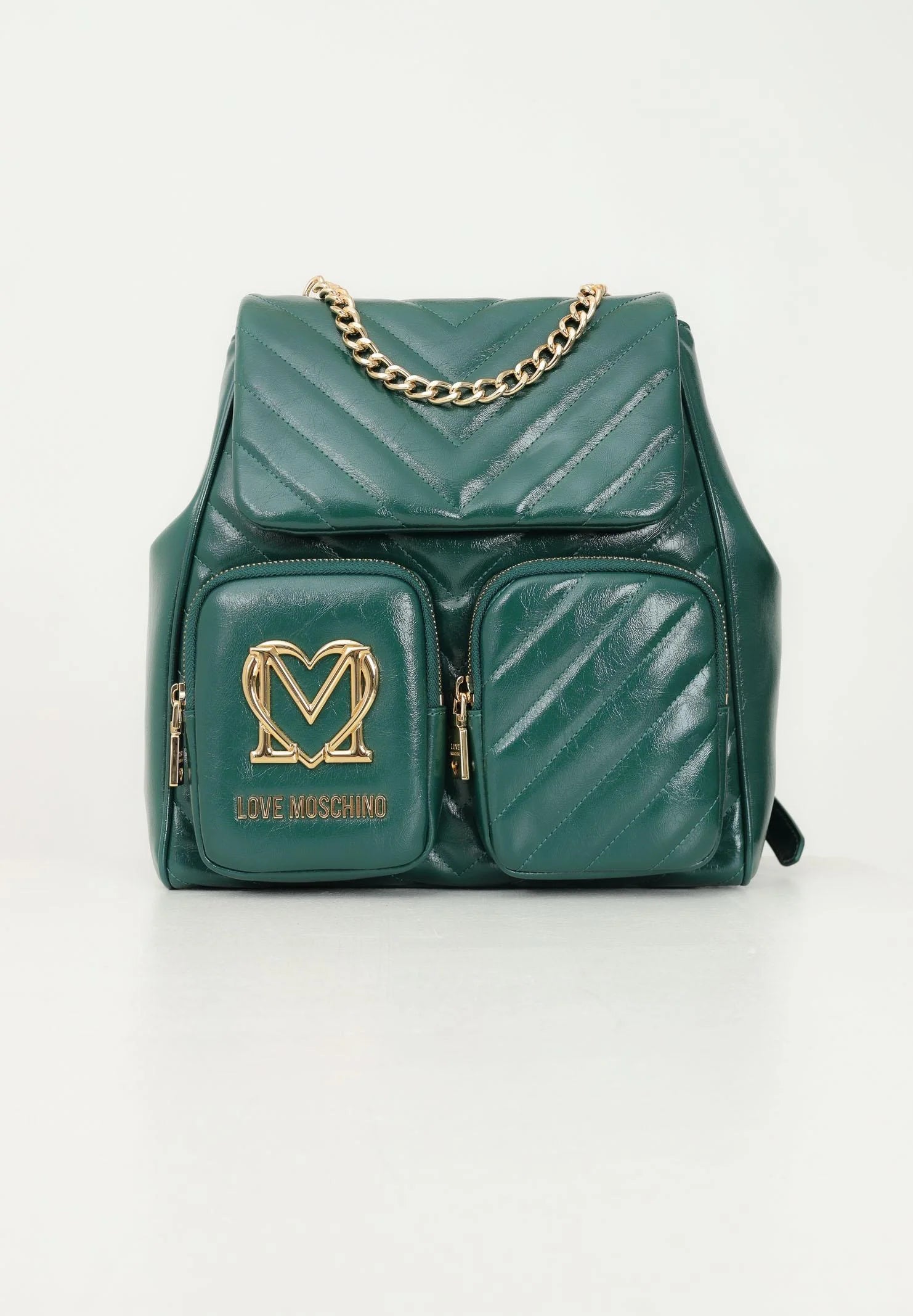 LOVE MOSCHINO Zaino verde da donna trapuntato