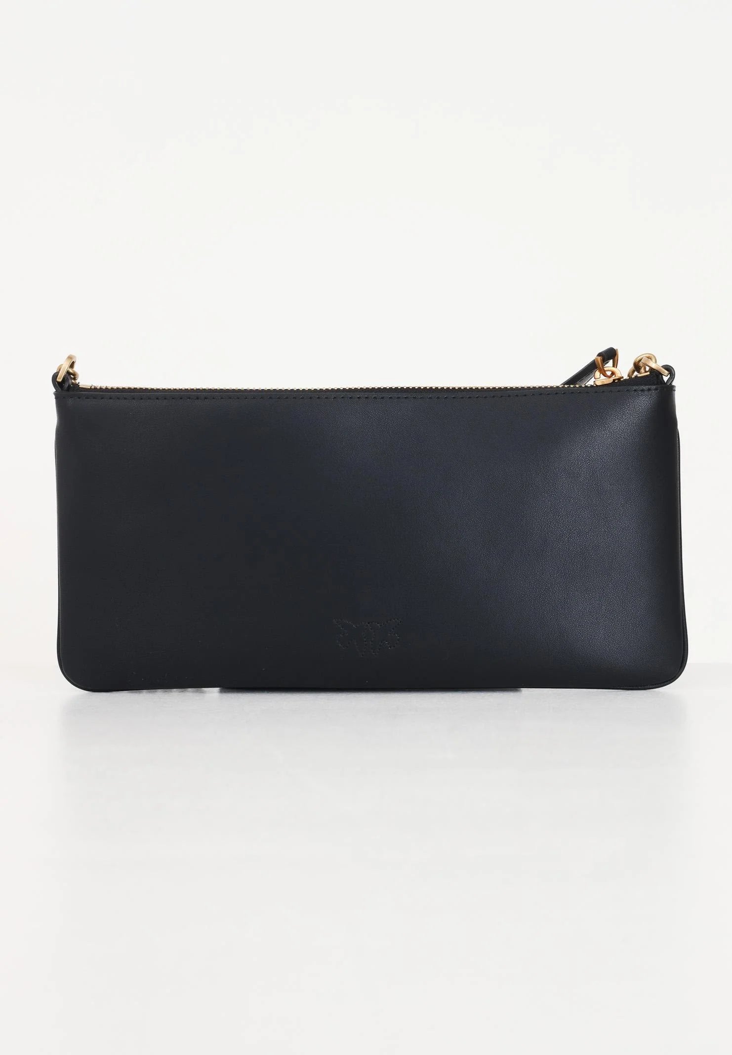 Borsa a spalla Horizontal Flat Bag nera da donna