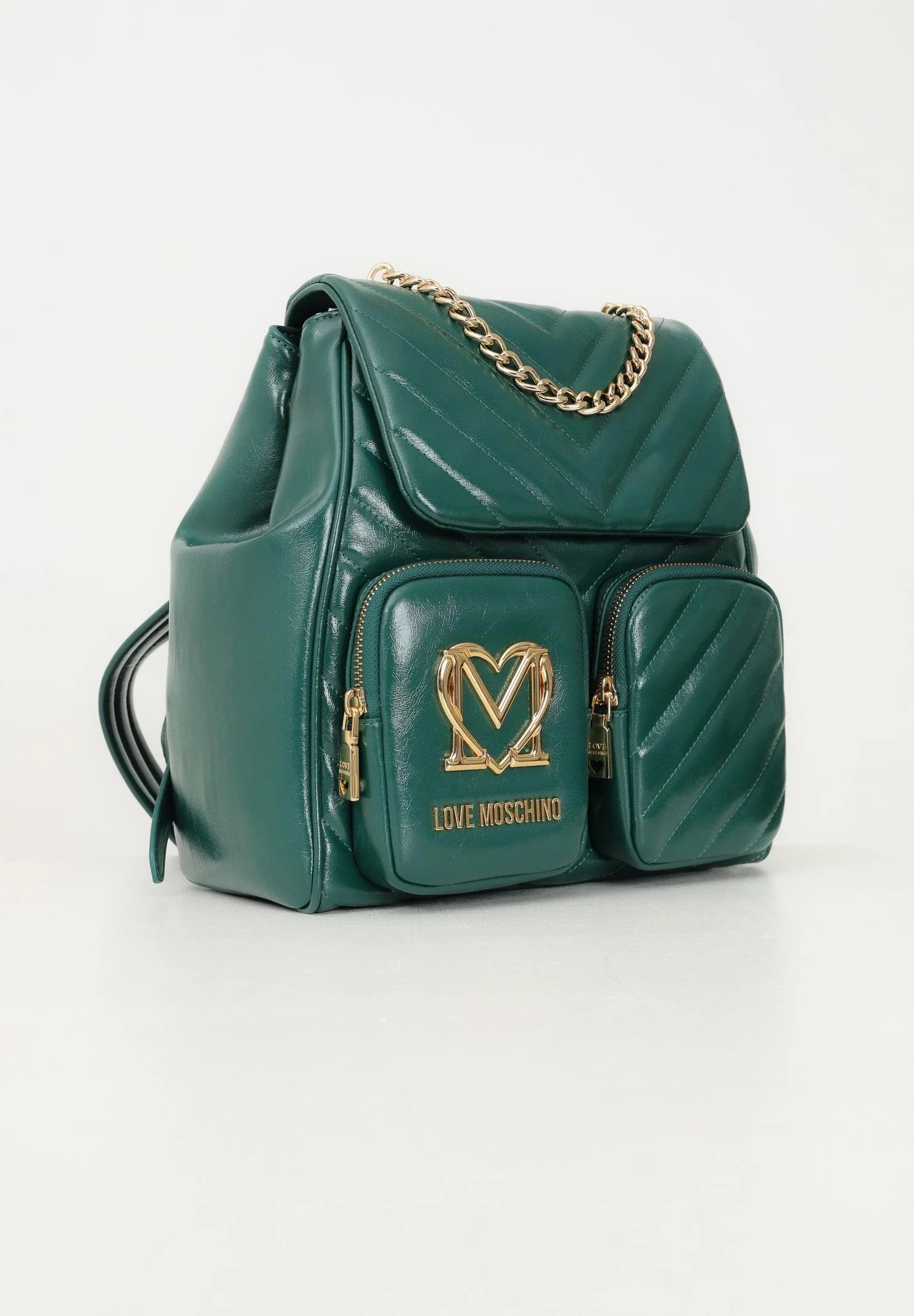 LOVE MOSCHINO Zaino verde da donna trapuntato