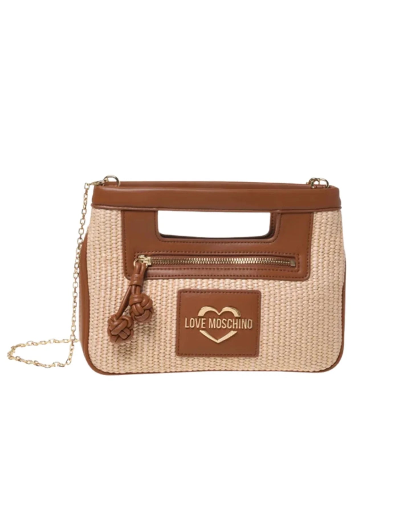 Borsetta clutch rafia Love Moschino